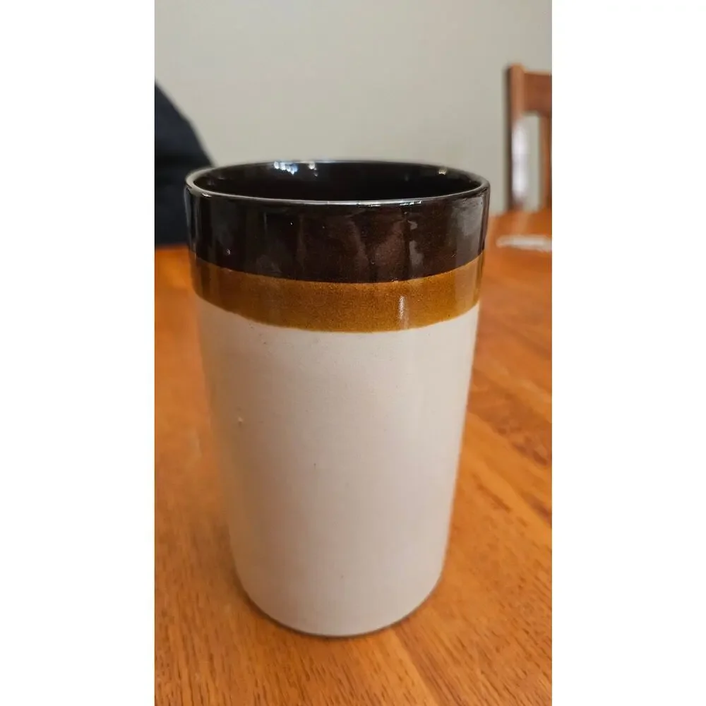 Vintage Bless This House Enesco‎ Utensil Holder Earthenware Crock Old World